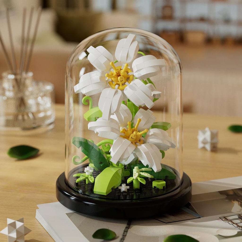 Valentine's Day Eternal Rose Bouquet: Compatible with Lego China Building Blocks, Flower Plant Potted Children's Toy