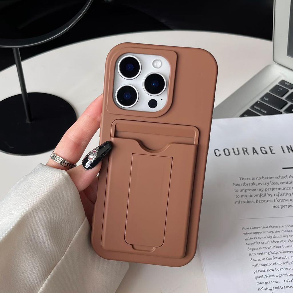 Держатель для карт подходит для чехлов для телефонов Apple 16pm с вставкой для карт, с IP14/15, с полным покрытием с эффектом кожи и противоударным защитным чехлом