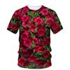 Футболки с цветочным принтом, с 3D-принтом для мужчин и женщин, пляжная футболка с коротким рукавом, свободные футболки Harajuku, топы, детская одежда