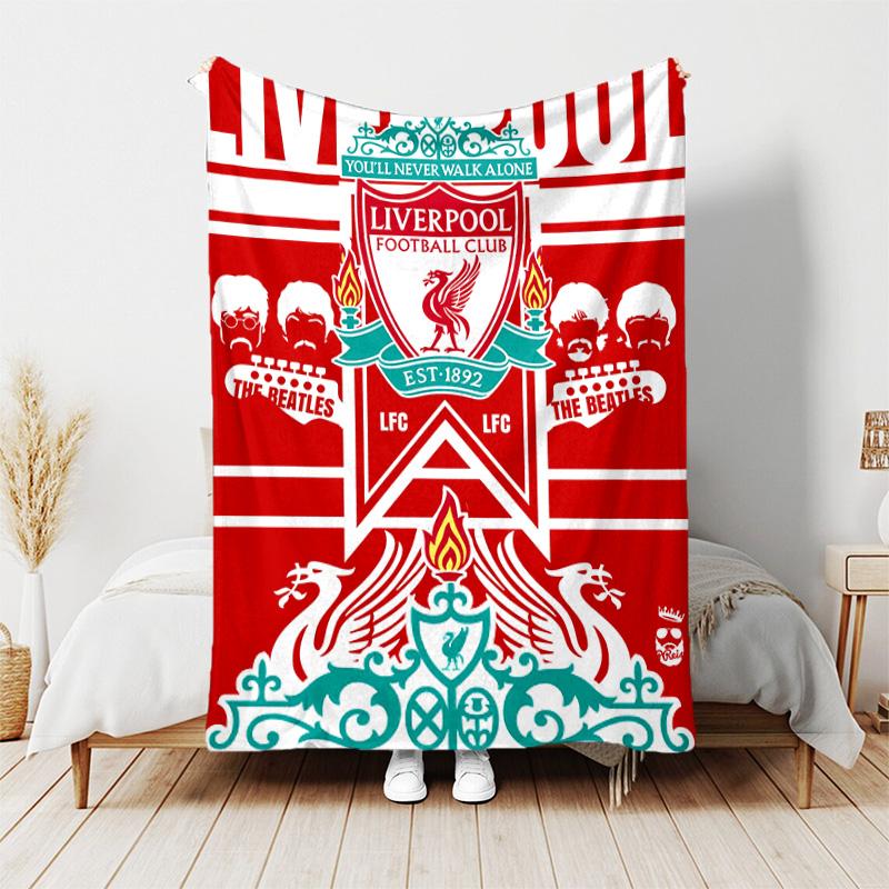 1pc Blanket - Liverpool FC logo Print Design, Lightweight Blanket for Sofa, Bed- Soft &Warm, Gift for All Seasons