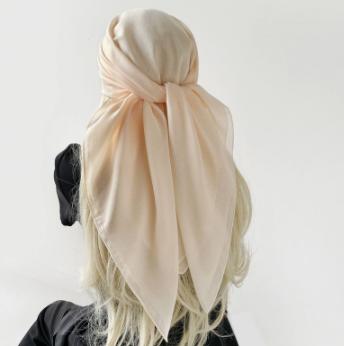 Women's Chiffon Scarf Turban Wrap Beige