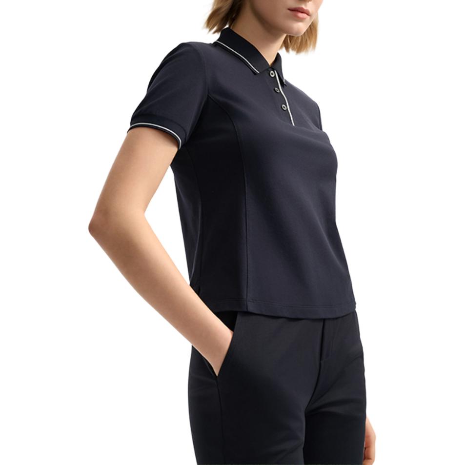 Fila Дышащая Приятная к коже Удобная Универсальная Простая Короткая Трикотажная Рубашка-поло Унисекс топы Белый Легендарно-синий F11W523105F-NV