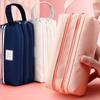 Простые пеналы сумка холщовая ручка коробка сумка двухслойная большая емкость для девочек обратно в школу школьные принадлежности канцелярские принадлежности