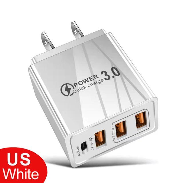48 Вт USB зарядное устройство QC 3.0 Type C PD быстрая зарядка для iPhone 12 13 Max Samsung S21 Xiaomi мобильный телефон EU/US вилка настенное зарядное устройство