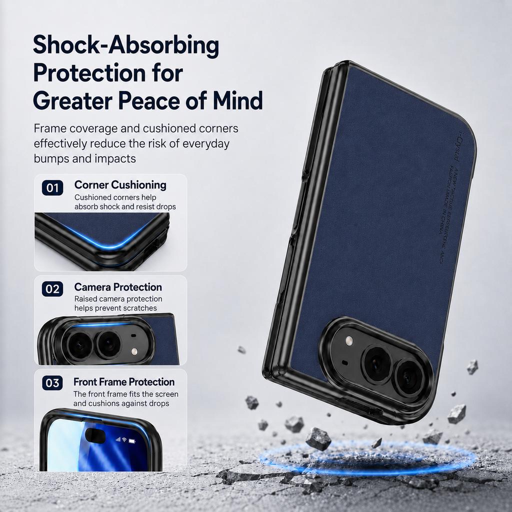 Business Leather Phone Case For Apple Iphone 18 Ultra Front Screen Tempered Film Sheepskin Folding Phone Cover Soft Touch Shell