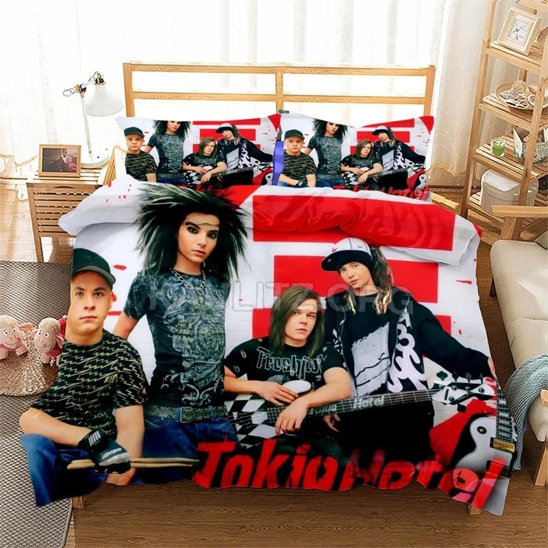 Rock bplus Tokio Hotel 3D Печать Комплект постельного белья Мягкий с Мягкой Тканью Пододеяльники Наволочки Одна Штука Теплое Одеяло Комплекты постельного белья Постельное белье Постель K581