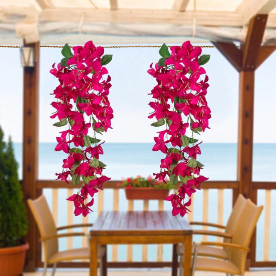 2 шт. подвесной искусственный бугенвиллея Speetabilis устойчивый к ультрафиолетовому излучению реалистичный искусственный цветок для свадебной вечеринки в помещении, на открытом воздухе, в саду, дворе, украшение из искусственного цветка