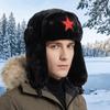 Fluffy Ear Protection Cap Pentagram Star Ski Hat Cute Plush Lei Feng Cap  Outdoor Activities