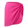 Summer Women's Short Saree Seaside Vacation Beach Party Bikini Cover-ups Solid Color Chiffon Breathable Wrap Mini Skirt