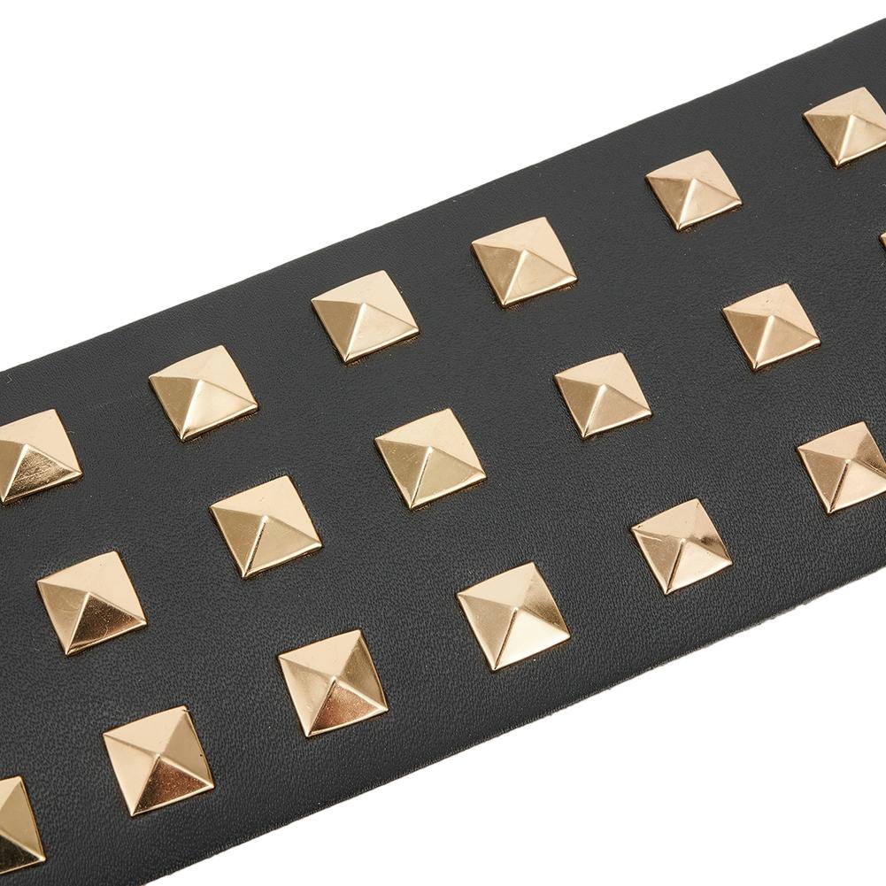 Черная кожаная электрогитара ручной работы, с заклепками PIKE, регулируемый ремень