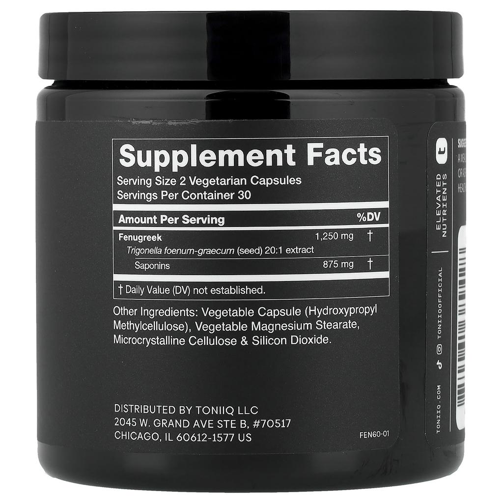 Toniiq, 70% Fenugreek, 60 Capsules
