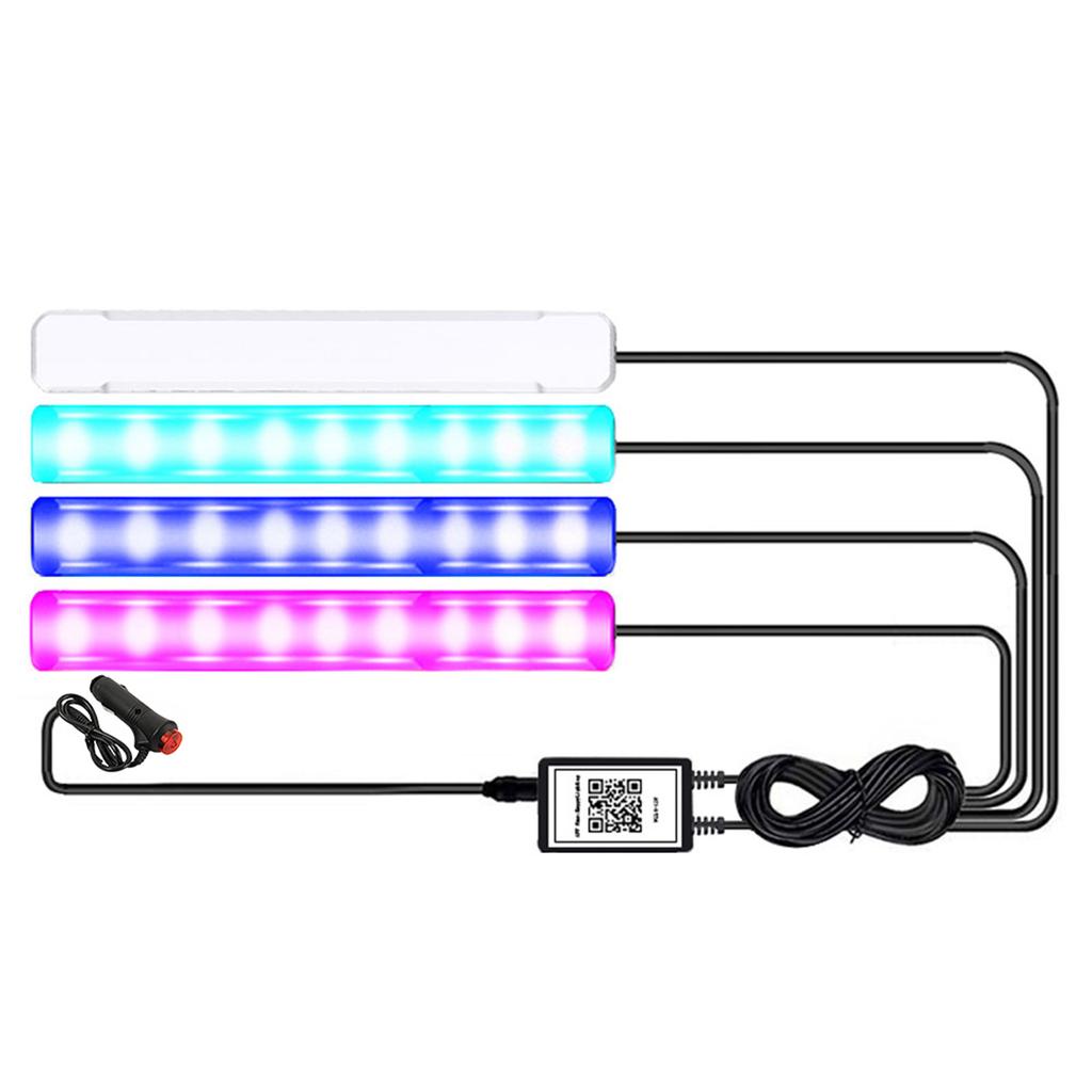 Автомобильный атмосферный свет Автомобильный интерьерный RGB-свет Окружающий свет для ног Водонепроницаемый Регулировка яркости Декоративная лампа