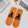 Women's Mid-Calf Halloween Socks, Fleece-Lined, Warm & Cute Cartoon Design for Autumn/Winter.
