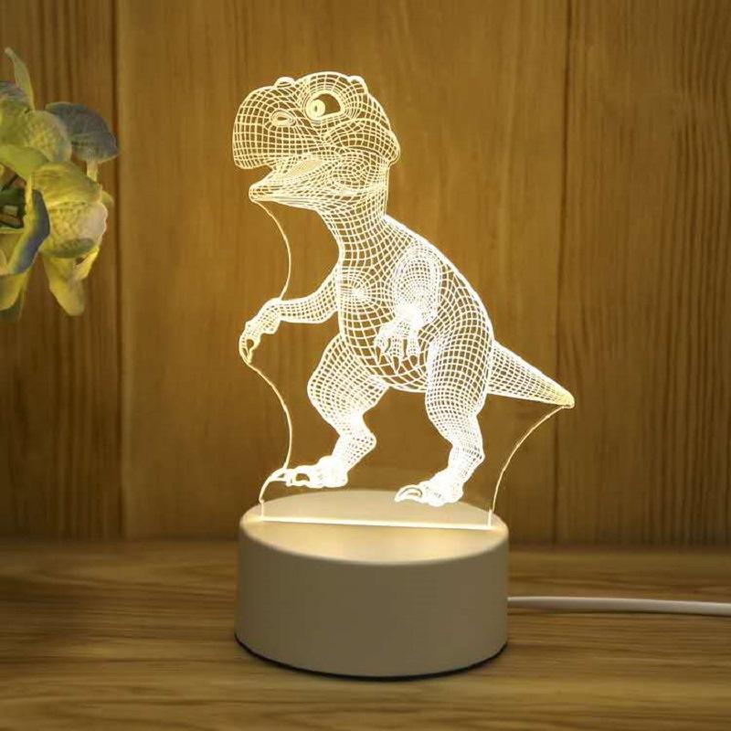 Creative 3D LED Night Light 7 Color Acrylic Veilleuse ABS Plastic Base LED Night Lamp for Children's Room Table Desk Use