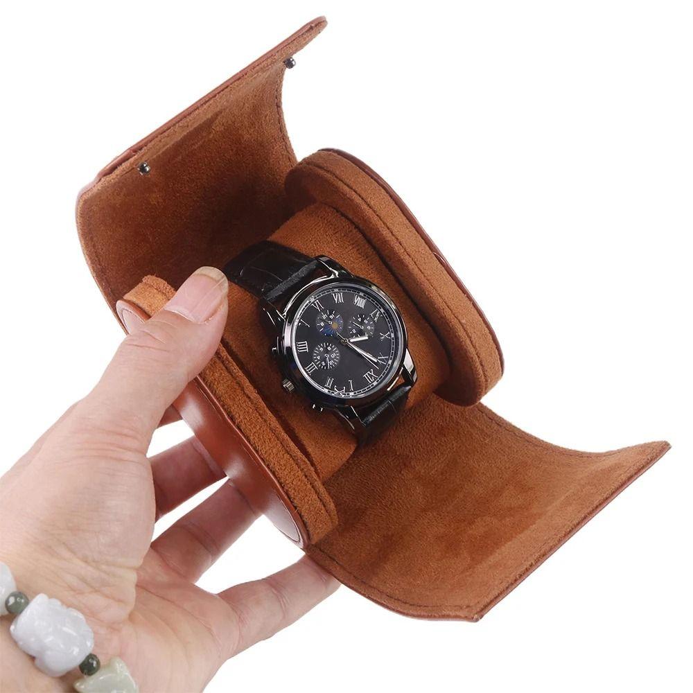 Portable Design Watch Roll Travel Case Single Watch Watch Bag Wristwatches Protection