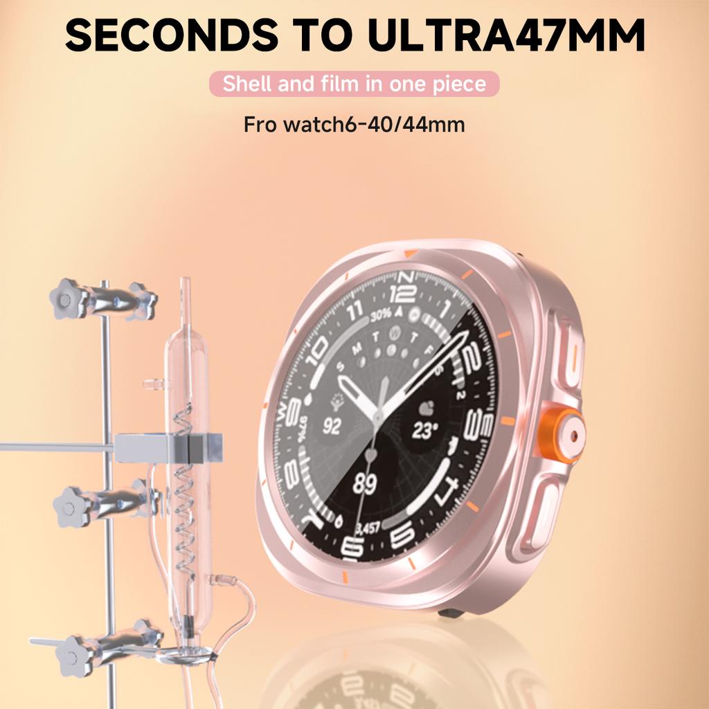 Замена на Ultra Case для Samsung Galaxy Watch 7 6 40 мм 44 мм Обновление до Galaxy Watch Ultra 47 мм Закаленное стекло для защиты экрана