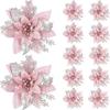 Gold Poinsettia Christmas Decoration Wreath Accessories