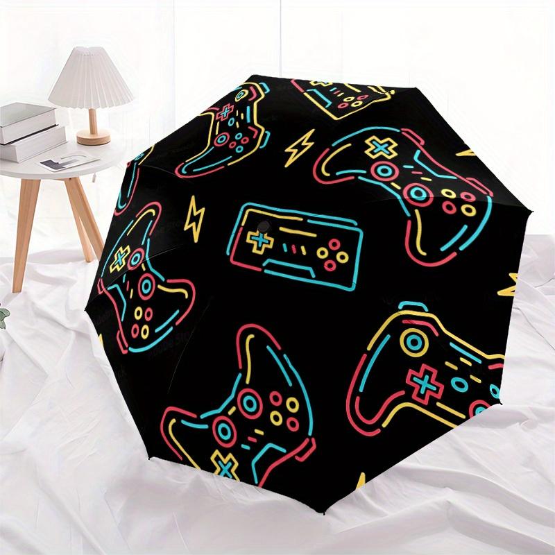 1pc Gaming Controllers Automatic Folding Umbrella - Lightweight, Retractable Design with 8-Rib Durability, Perfect for Outdoor Adventures 15159