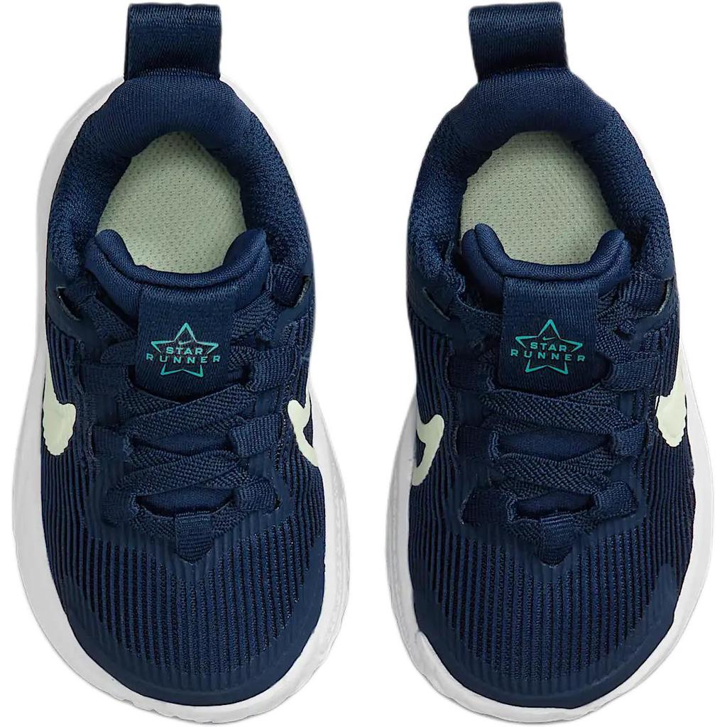 Nike Star Runner 4 TD Midnight Navy Volt Tint Baby Sneakers Blue Dusty-Cactus White DX7616-409
