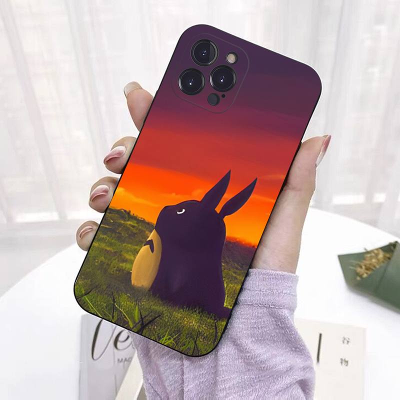 Чехол для телефона Capa Black Shell totoro для iPhone 8 7 6 6S Plus X SE 2020 XR XS 14 11 12 13 Mini Pro Max, чехол для мобильного телефона