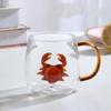 Стеклянная кружка с 3D мультяшным животным и грибом для кофе, молока, сока или чая