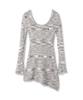 AVANDRESS Multi Damage Scoop Long Knit_2Colors