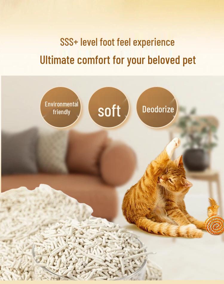 Кошачий наполнитель Boca Pure Tofu - Для дома, Без пыли, Сильная дезодорирующая способность, Антибактериальный, Мгновенное комкование, Оригинальный вкус