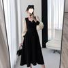 "Plus Size Hepburn Style Long-Sleeve Dress for Spring & Autumn Women"