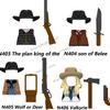 MOC Military Soldier Building Blocks US Infantry West Cowboy Soviet Army Police Game Character Arthur Morgan Gun Bricks Toy Gift