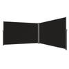 Black Retractable Patio Screen 236 Inch In Length Office Dividers 71Inch In Height Retractable Screen Partition Wall Outdoor Retractable Gate