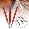 3 шт. Красная нержавеющая сталь DIY Инструмент для штамповки края, резьбы, ручка для детализации кожаной скульптуры