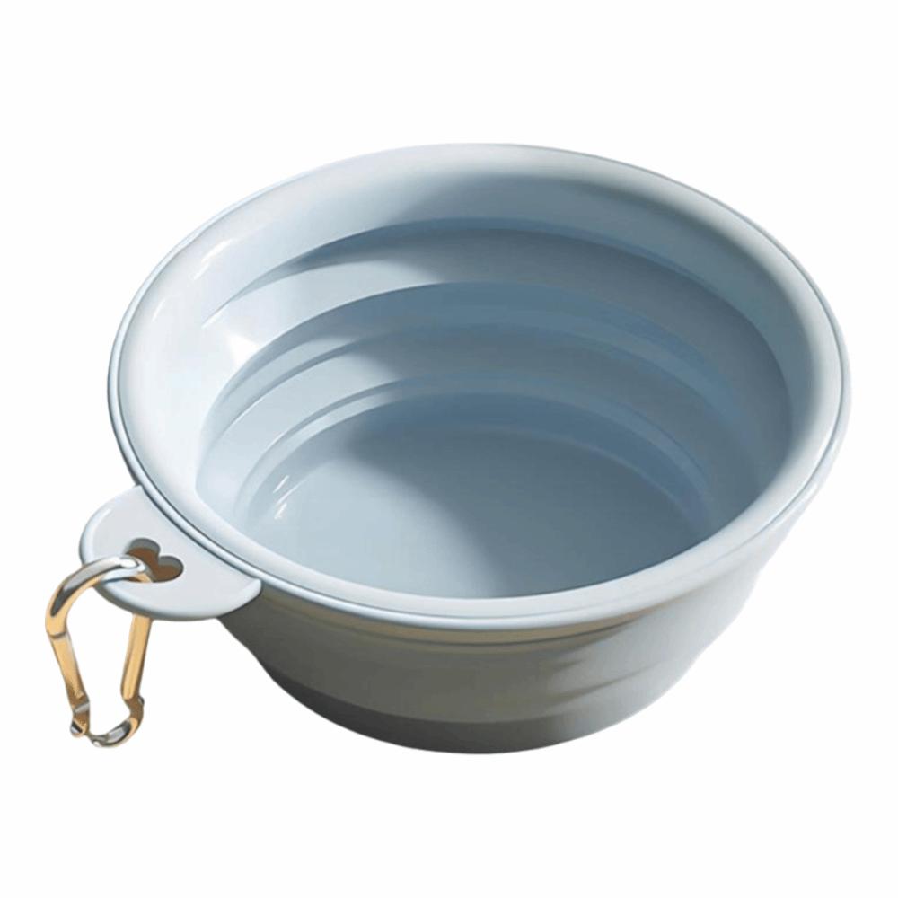 Collapsible Pet Dog Food Water Bowl with Carabiner Pet Accessories Folding Supplies Dishes Silicone Cats Pet Folding Bowl