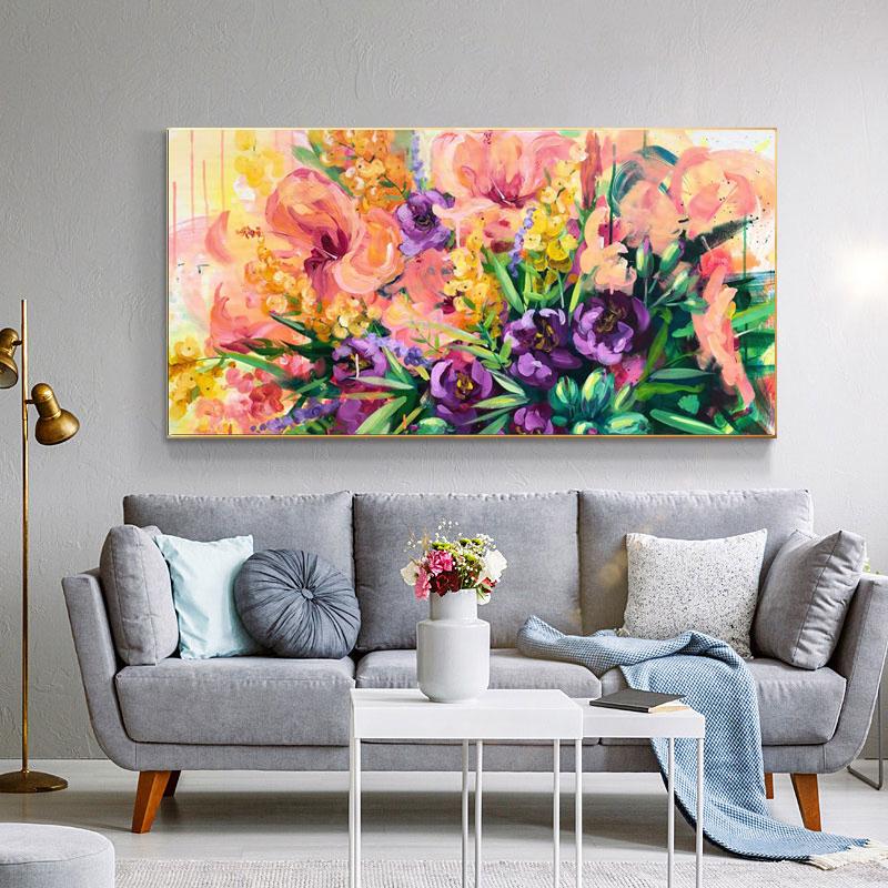 Абстрактные красочные цветы фотографии холст картины плакаты на скандинавскую тему и принты настенное искусство для гостиной современный домашний декор без рамки