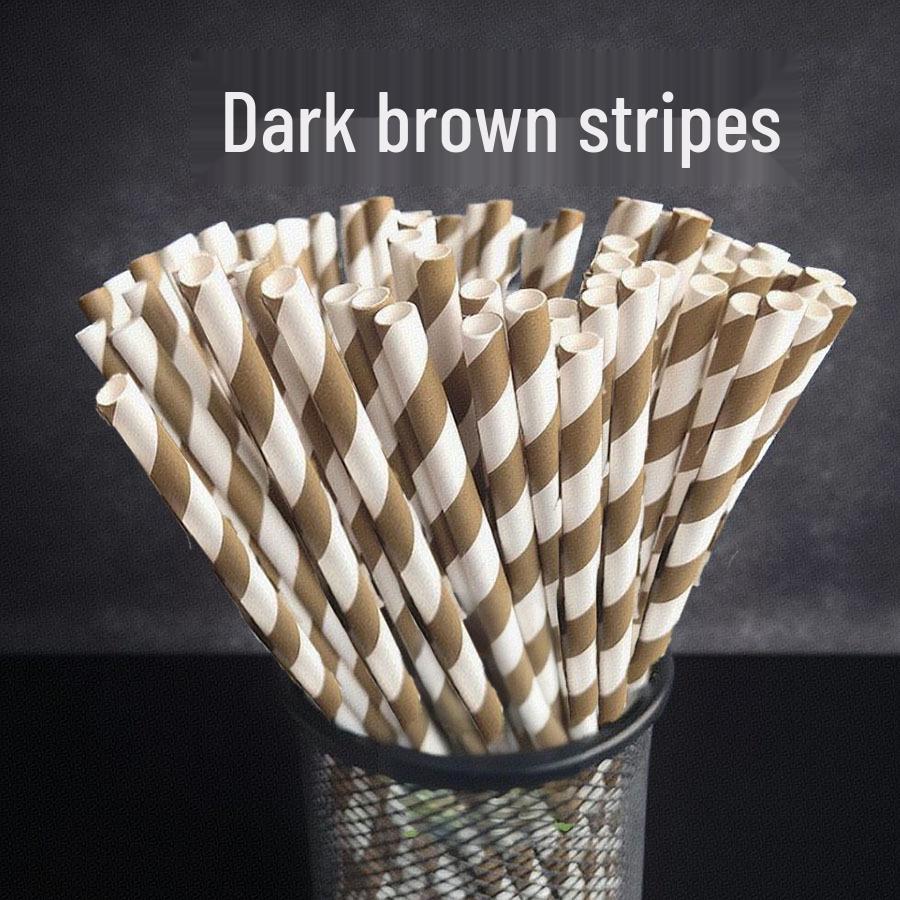 Individually Wrapped Biodegradable Striped Paper Straws