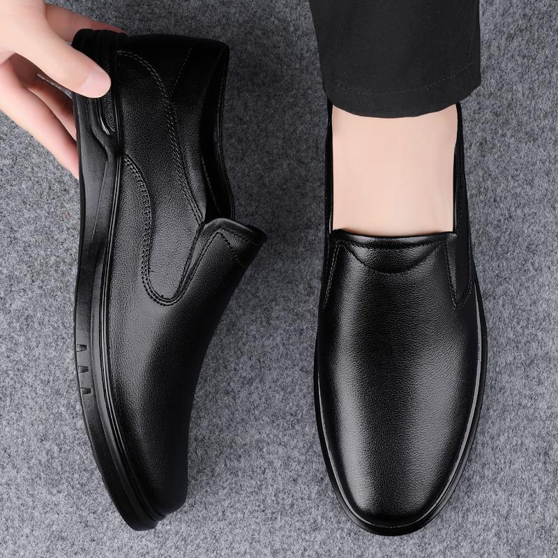 Мужская теплая зимняя обувь из натуральной кожи, деловые туфли, повседневные мягкие мужские деловые туфли, удобные нескользящие туфли для вождения