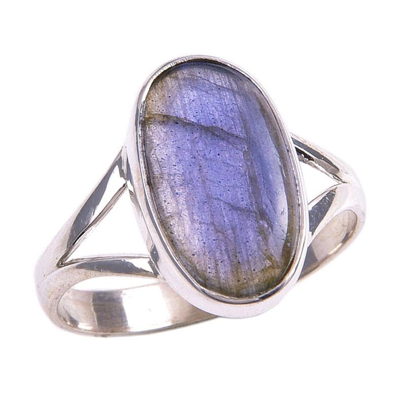 Natural Labradorite Gemstone 925 Solid Sterling Silver Jewelry Ring Size 10 s2J20
