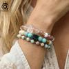 ORSA JEWELS Ретро Исцеляющий Натуральный Кристалл Кварца Браслет для Женщин Эластичная Нить Браслет из Каменных Бусин Украшение GMB97