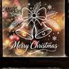 Durable Window Film for Parties Christmas Bell Sticker, PVC Decals with Snowflake Bow Patterns Modern Home Accents Holiday Decoration, Waterproof