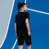 Li Ning Спортивный Повседневный Простой Однотонный С Буквами Пуловер с Круглым Вырезом Удобная Дышащая Футболка для Бадминтона Унисекс топы Черный AHSV055-1