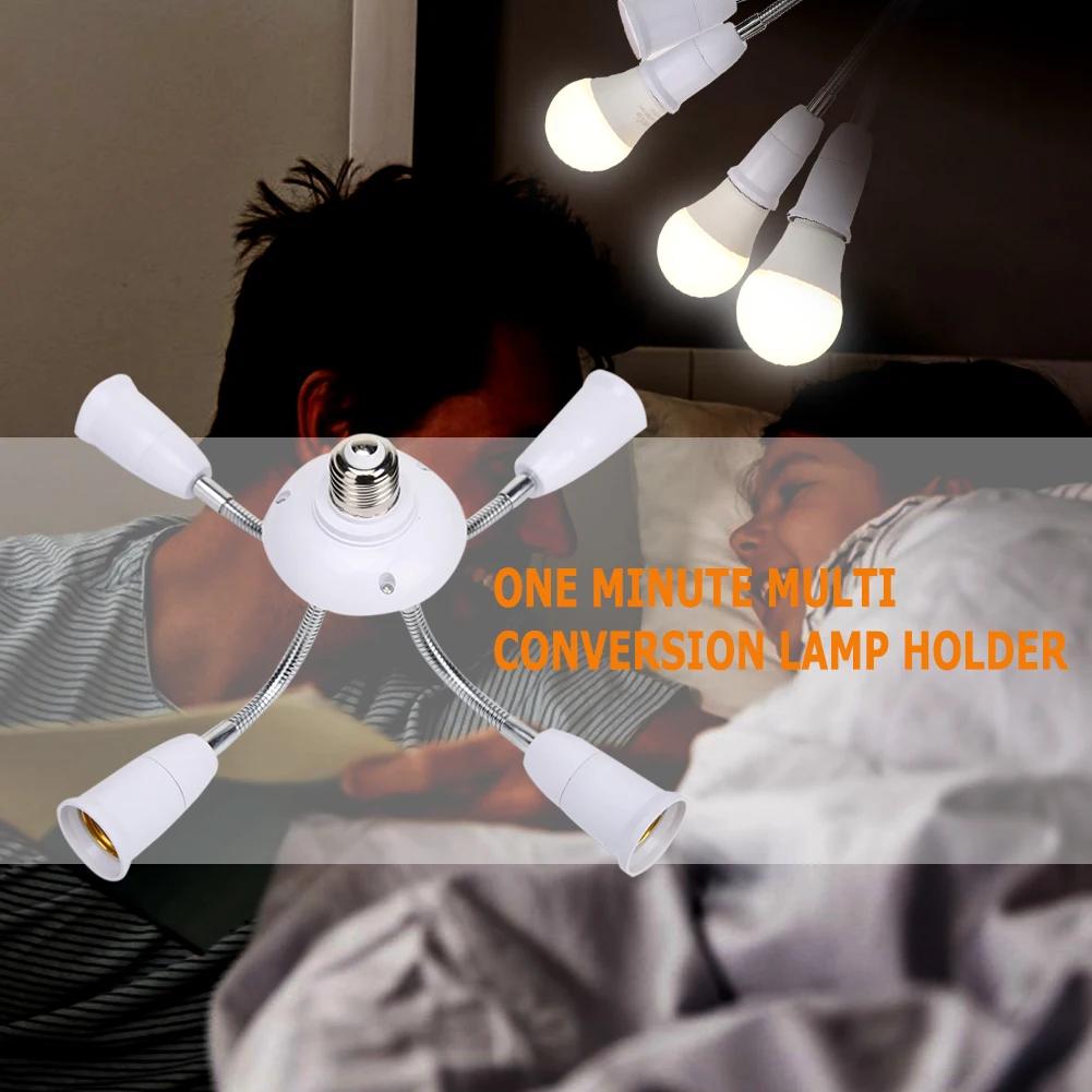 Универсальный цоколь E27 85-285 В, регулируемая трубка, светодиодная лампа, удлинитель, патрон для лампы, адаптер для головки 2/3/4/5, переходник
