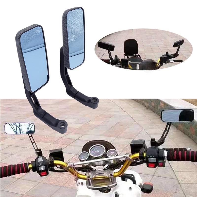 1 пара новых универсальных мотоциклетных прочных модифицированных зеркал с поворотом на 360 градусов, прямоугольных зеркал заднего вида, черный цвет нити