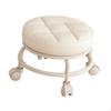 Low Roller Seat Rolling Stool Modern Sturdy PU Leather with Swivel Caster for Garage Porch