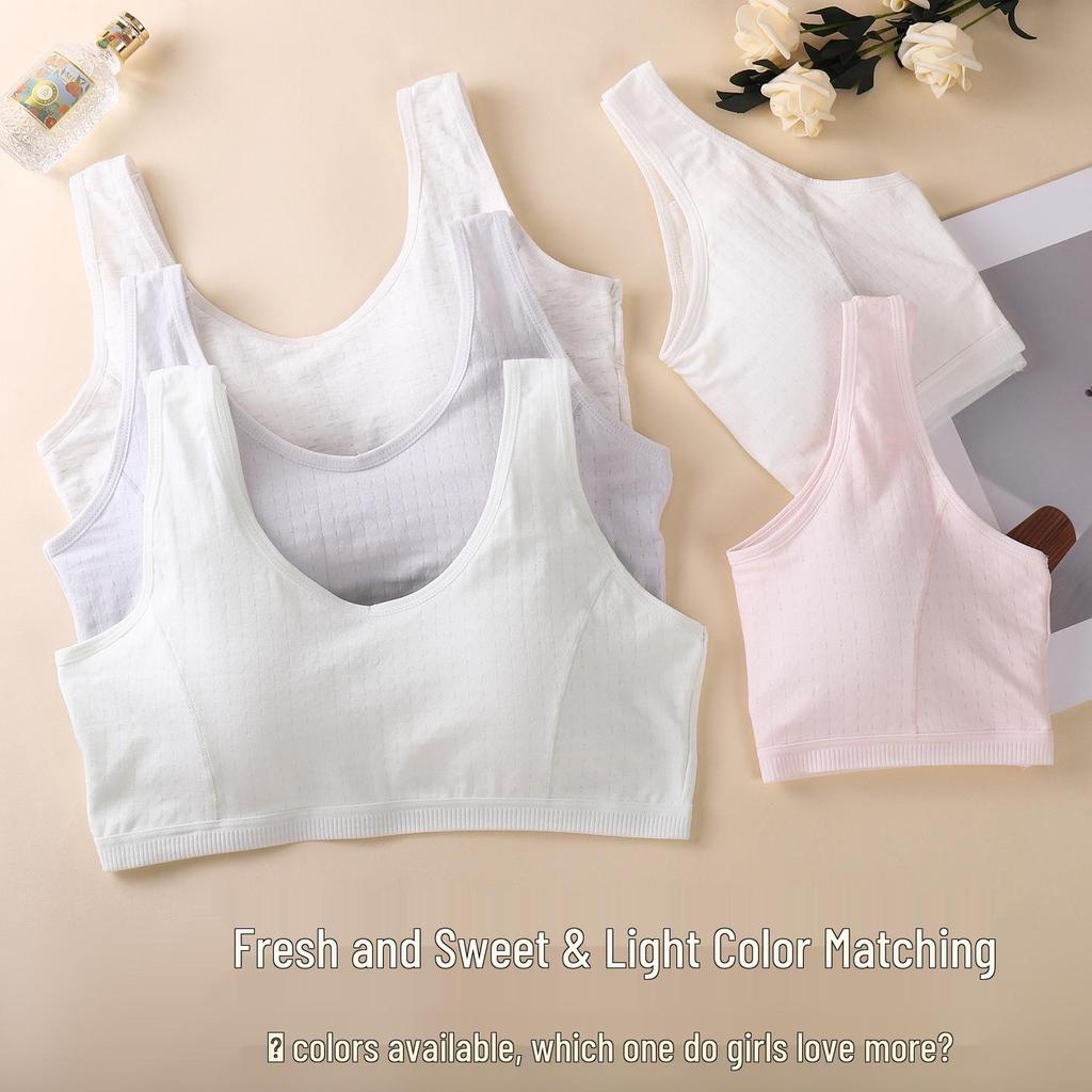 Breathable Fixed Cup Bra for Junior High Girls - Comfortable Sports Vest