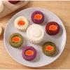 Creative Double Ended Pastry Mold 1-12PCS Sunflower Patterned Round Mooncake Mold Food Contact ABS Material Daily Baking Supply