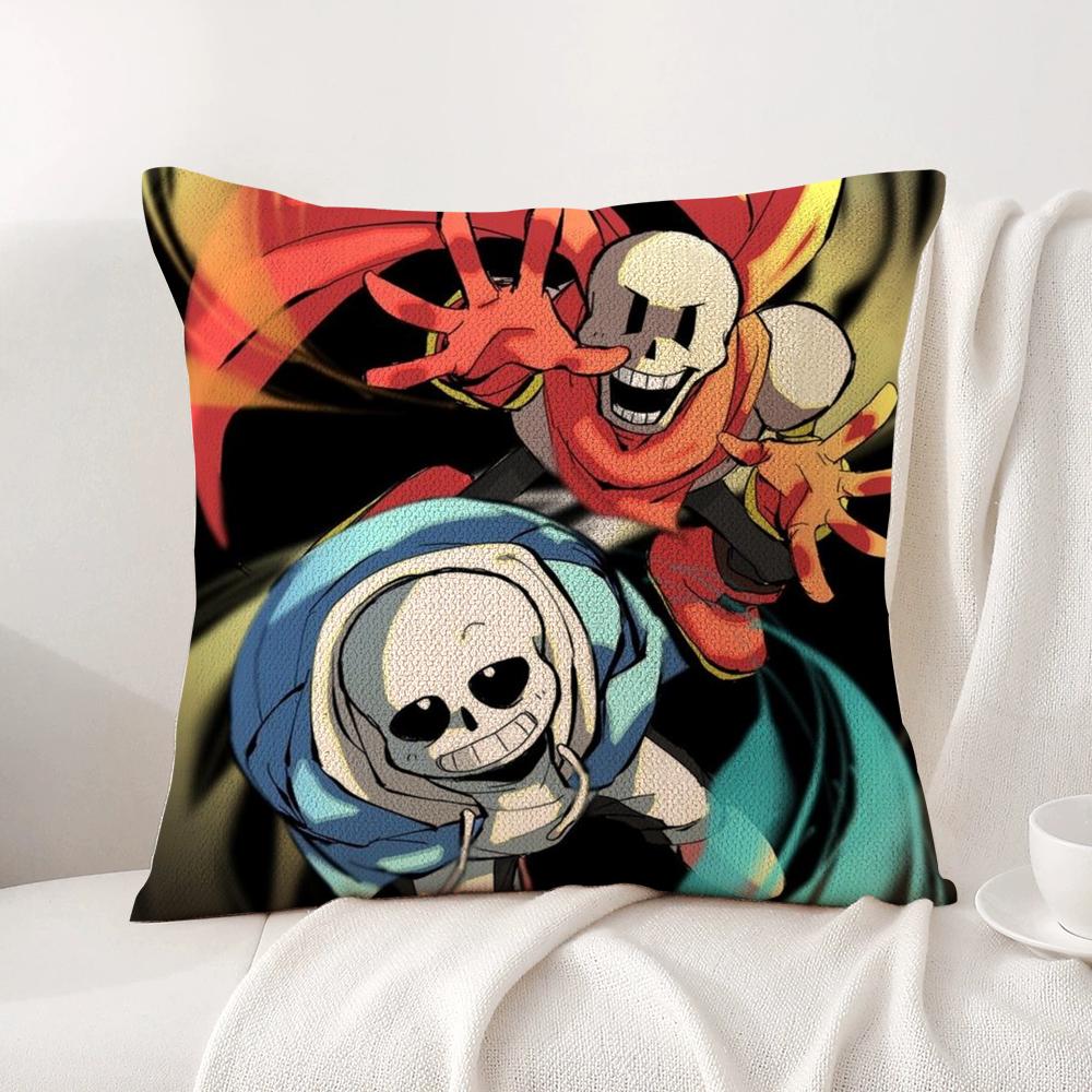 Game U-Undertale Cushion Cover Summer Coolness Linen Fabric Double-Sided Printing Pillow Case Sofa Home Decor Gift