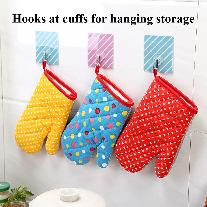 Кухонная рукавица для микроволновой печи, термостойкая, нескользящая, бытовая, утолщенная, изолирующая, для выпечки, прихватки, милые
