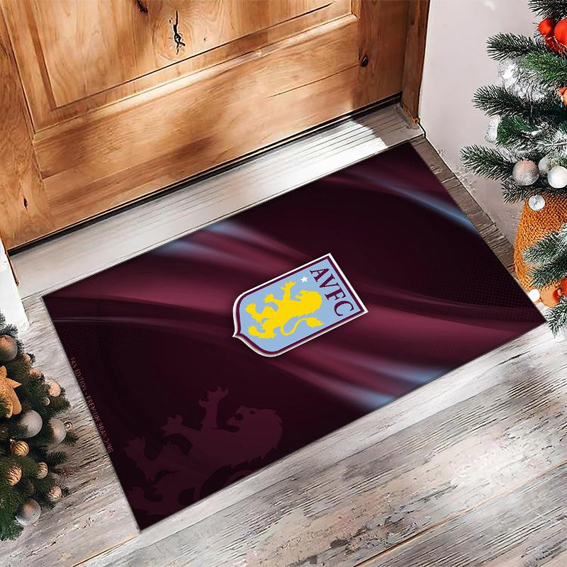 Aston Villa Football Soccer Football Pattern Soft Area Rug Non Slip Indoor Floor Carpet Sports Decor Mat for Bedroom