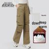 SNOWFLYING X2501322160FX Unisex High-Waist Multi-Pocket Winter Down Pants