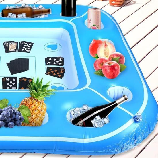 Плавающий игровой стол для бассейна, надувной стол для настольных игр с подстаканниками, плавающий бар с едой и напитками, летние аксессуары для бассейна для взрослых и детей