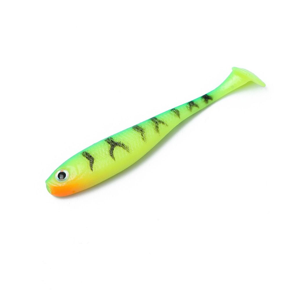5PCS Artificial T-tail Soft Bait Silicone Jigging Wobblers Paddle Tail Swimbaits  Pike